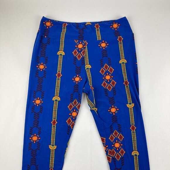 Lularoe Leggings Womens Tall & Curvey Blue Striped Pattern - Picture 3 of 11